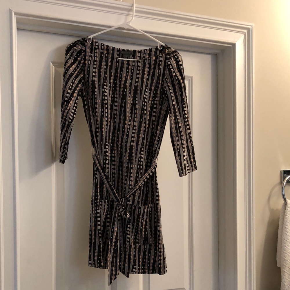 AX Armani Exchange Black silk 3/4 sleeve dress